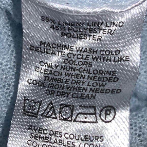 Loft linen blend open front light blue cardigan sweater XL Lagenlook capsule - Picture 5 of 5